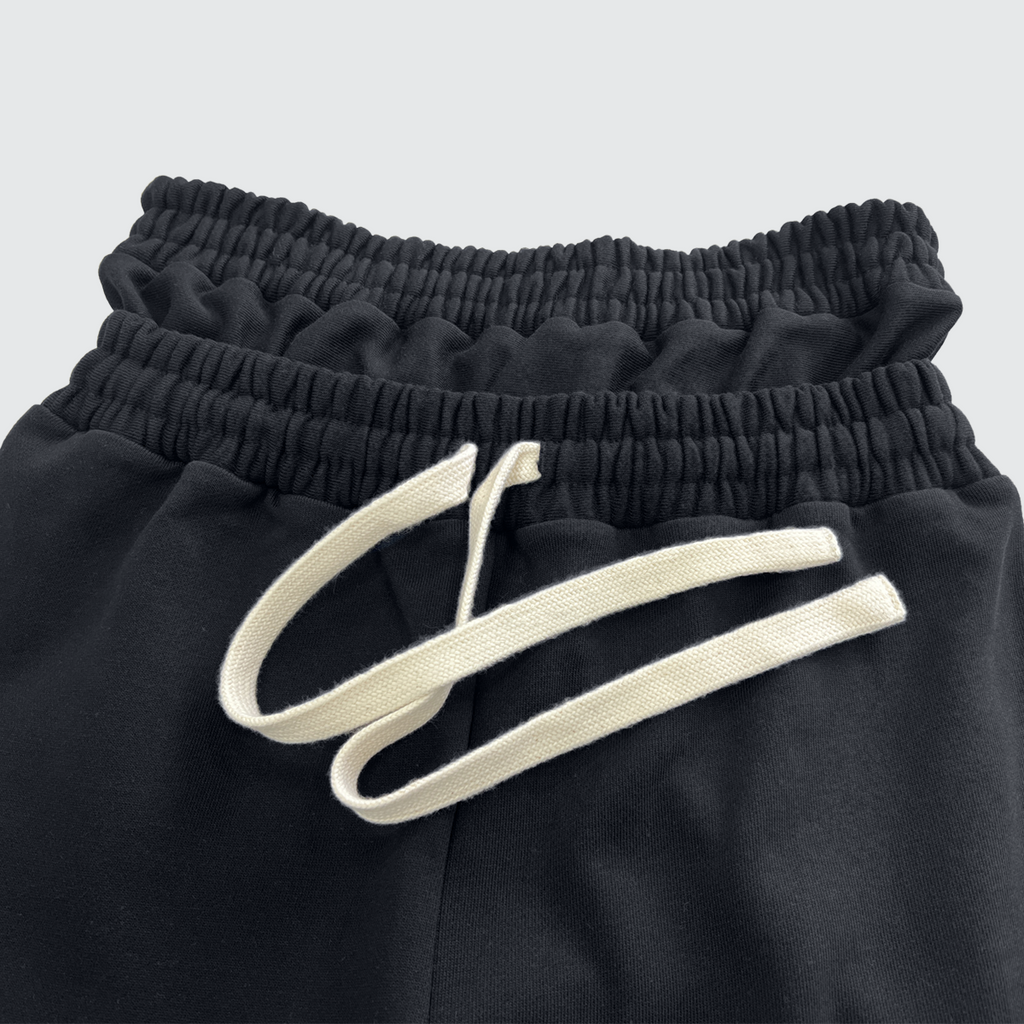 STYLESTREET Double-Waist Cotton Wide-Leg Sweatpants