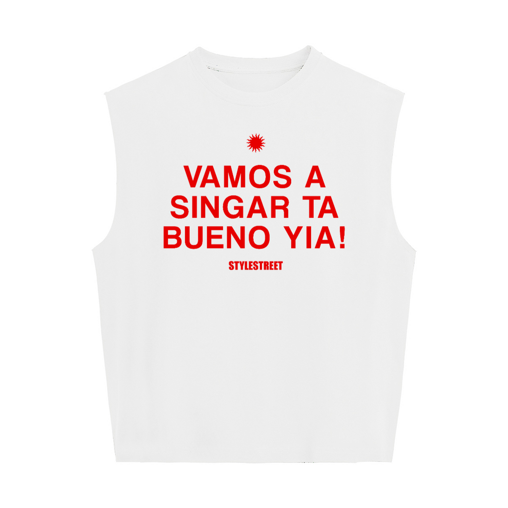 VAMOS A SINGAR - TANK TOP WHITE BOXY FIT