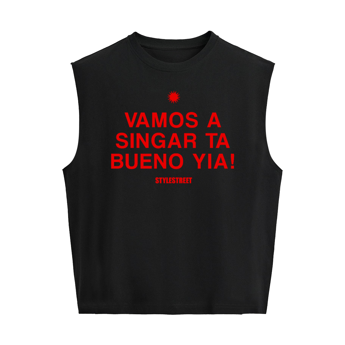 VAMOS A SINGAR - TANK TOP BLACK BOXY FIT