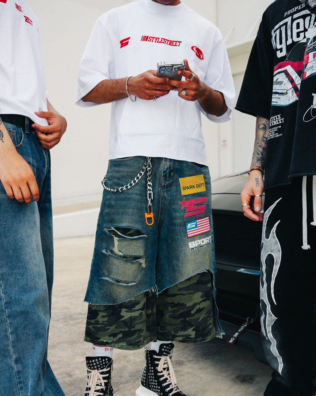 Camouflage Denim Shorts — Drop 05