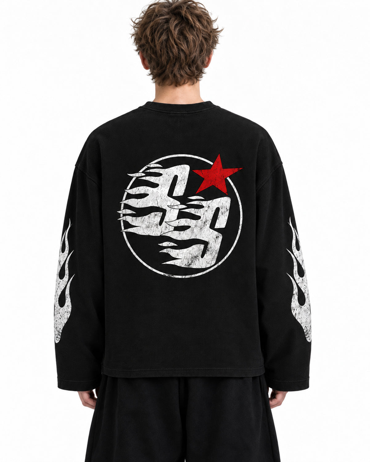 STYLESTREET Raw-Edge Waffle T-Shirt