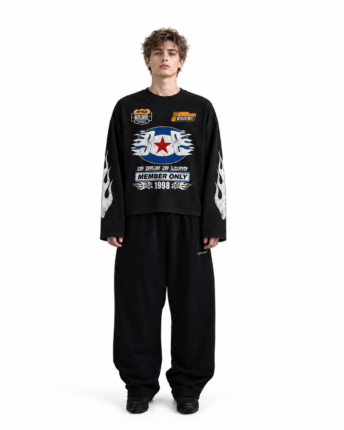 STYLESTREET Raw-Edge Waffle T-Shirt