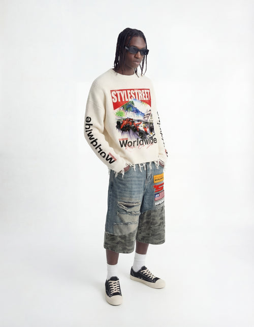Camouflage Denim Shorts — Drop 05