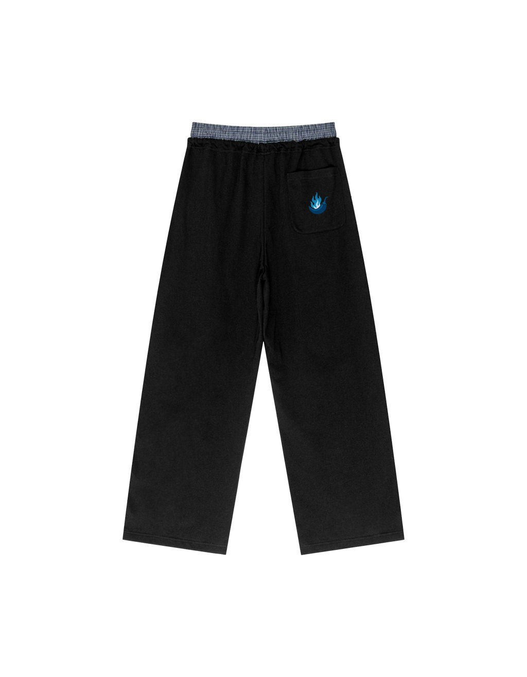 Plaid Contrast Waist Pants — Loose Fit