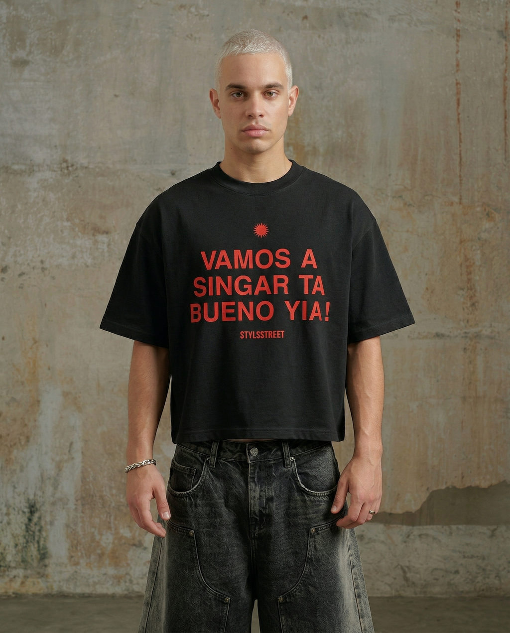 Vamos a Singar — T-shirt Boxy Fit Negra
