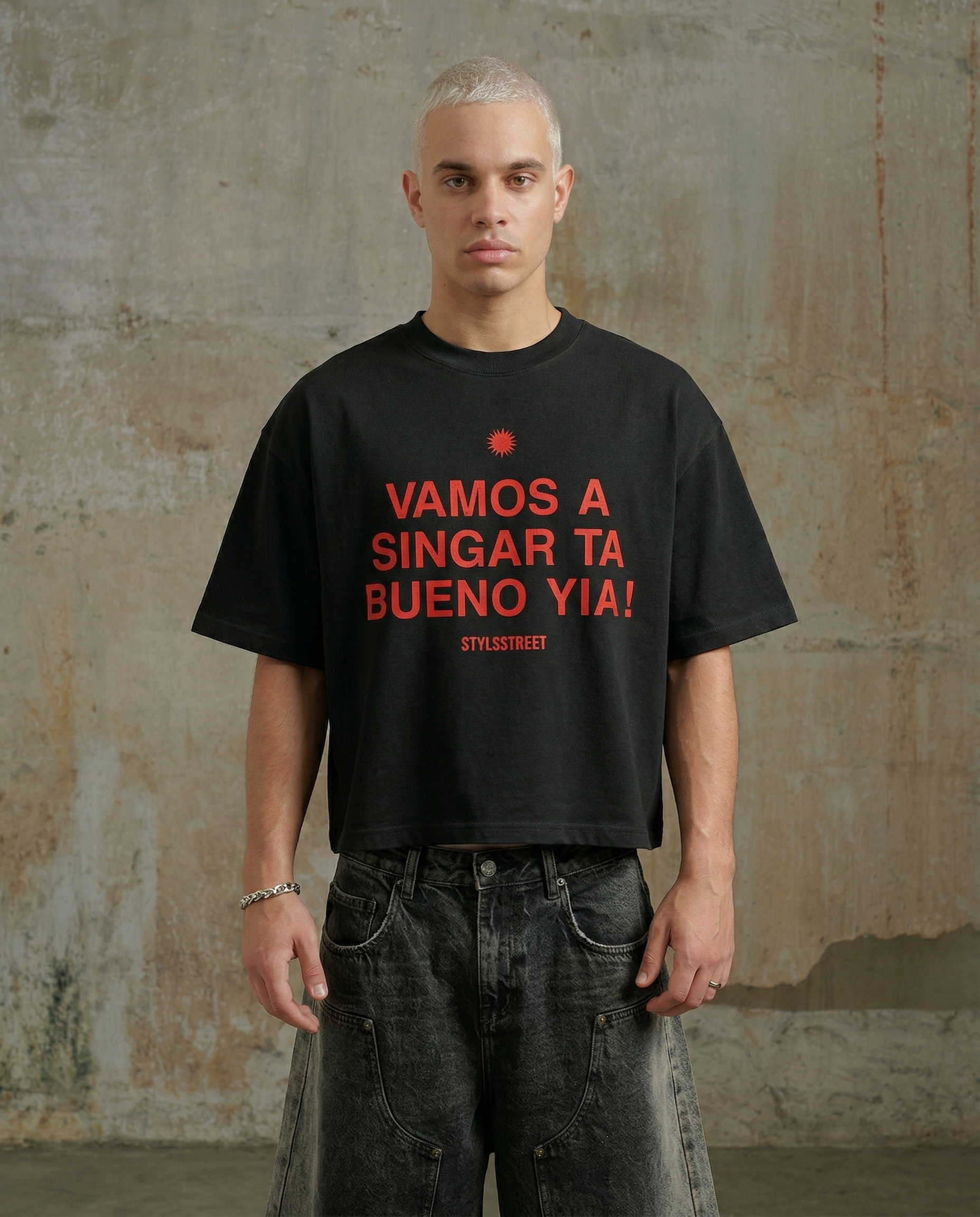 VAMOS A SINGAR - T SHIRT BLACK BOXY FIT
