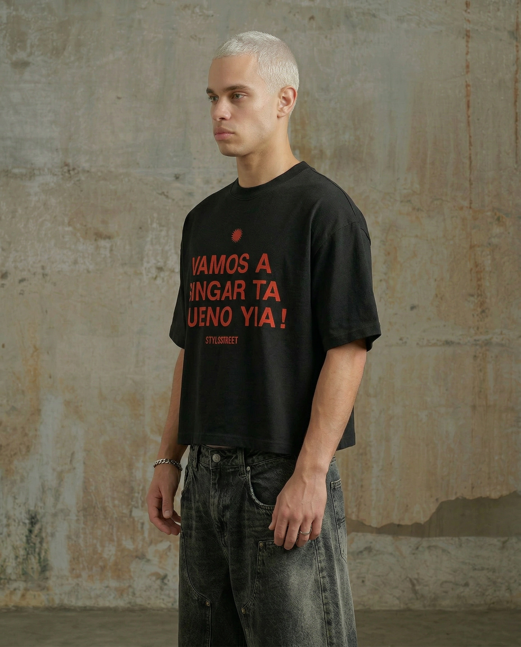 Vamos a Singar — T-shirt Boxy Fit Negra