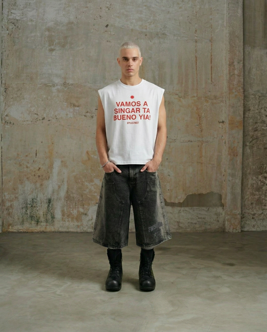 VAMOS A SINGAR - TANK TOP WHITE BOXY FIT