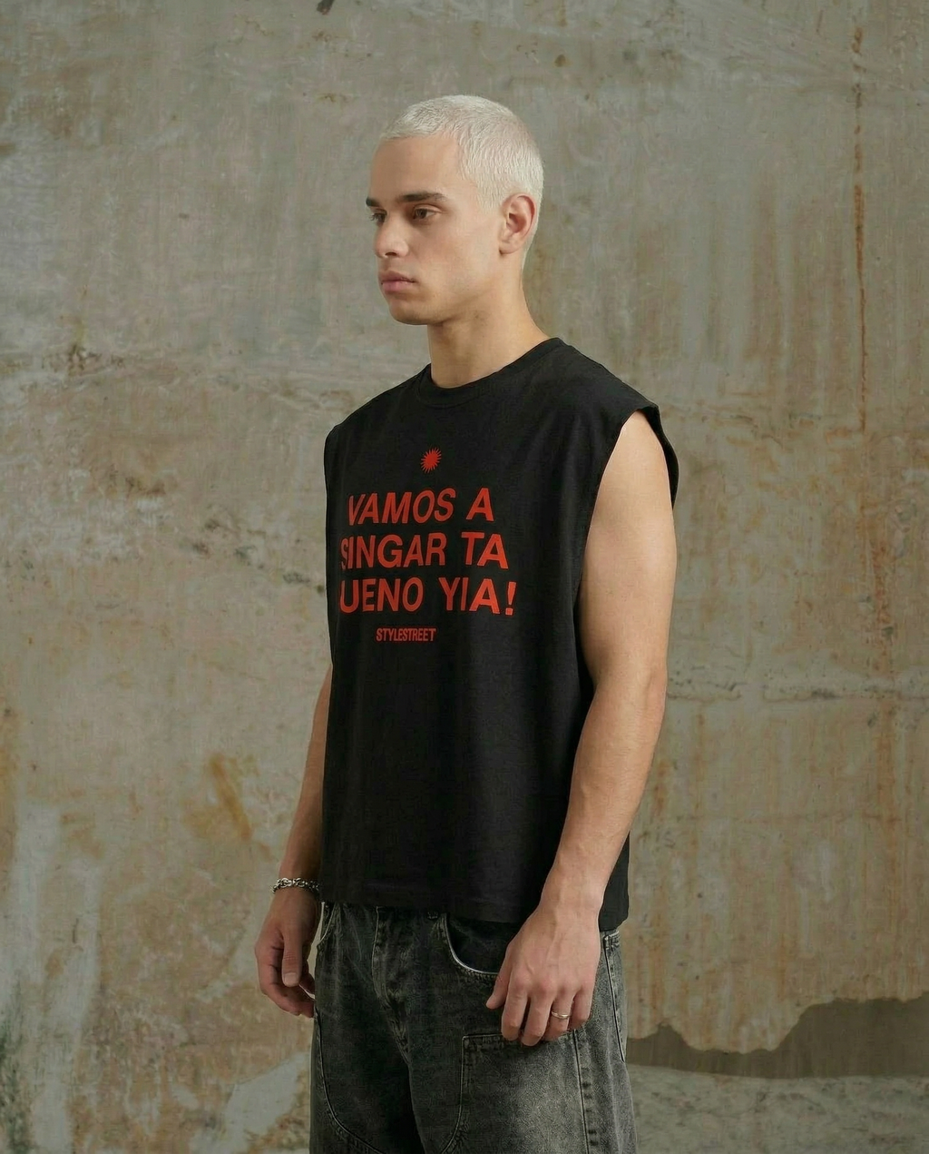 Vamos a Singar — Tank Top Boxy Fit Negra