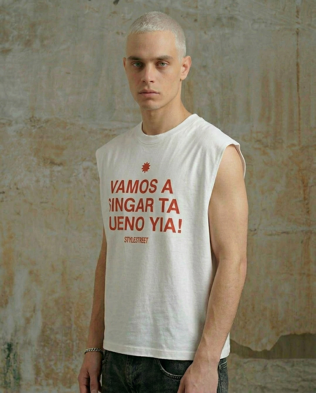 VAMOS A SINGAR - TANK TOP WHITE BOXY FIT