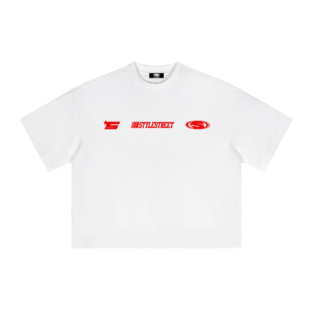 RACING LOGO - Oversized Cropped T-Shirt