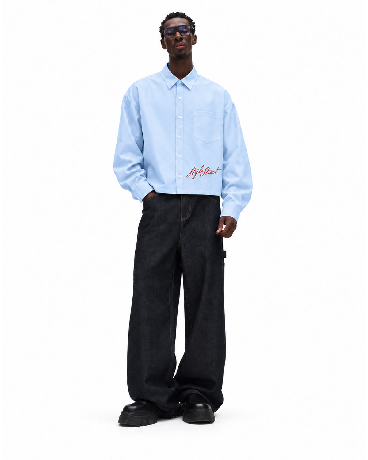STYLESTREET — Boxy Button-Up Long Sleeve Shirt