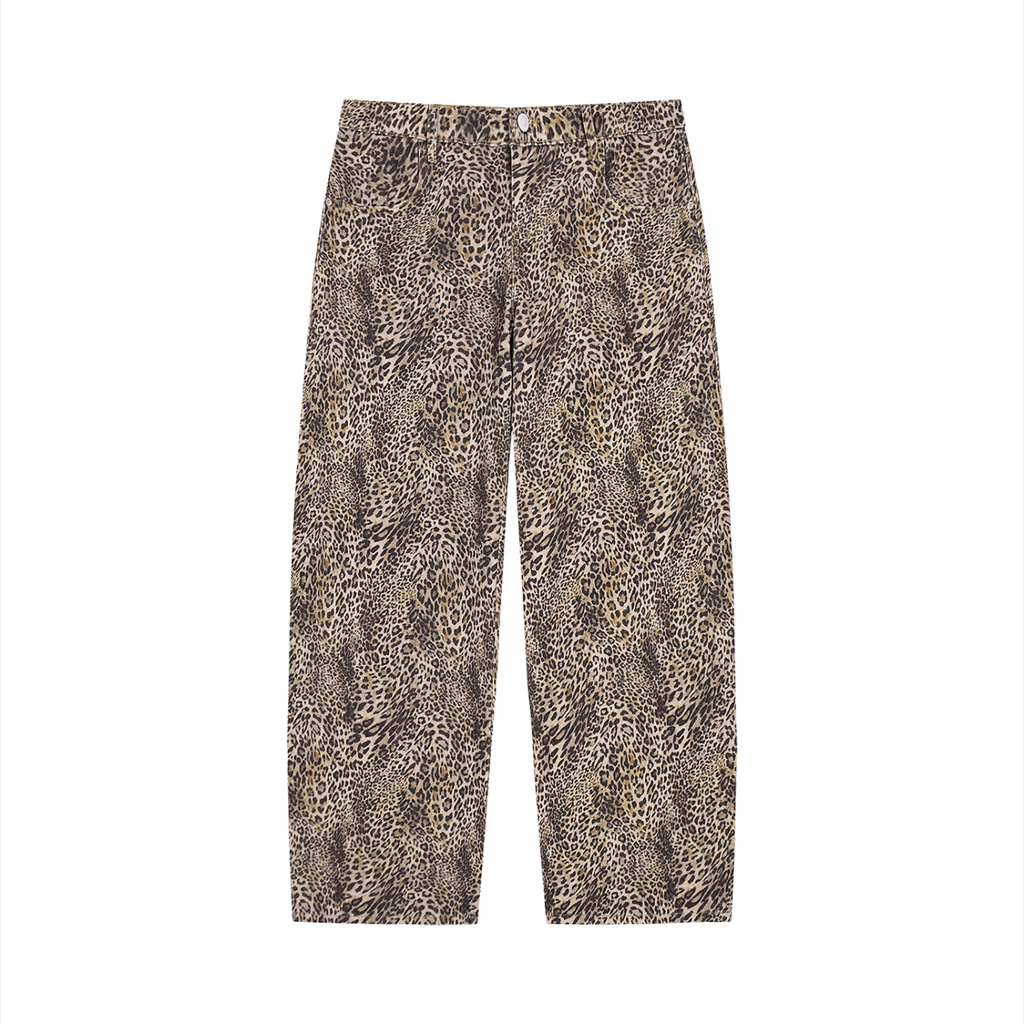 STYLESTREET — Vintage Wash Leopard Wide-Leg Jeans