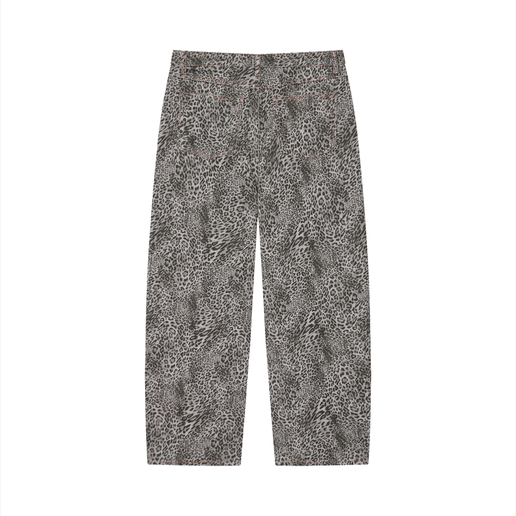 STYLESTREET — Vintage Wash Leopard Wide-Leg Jeans