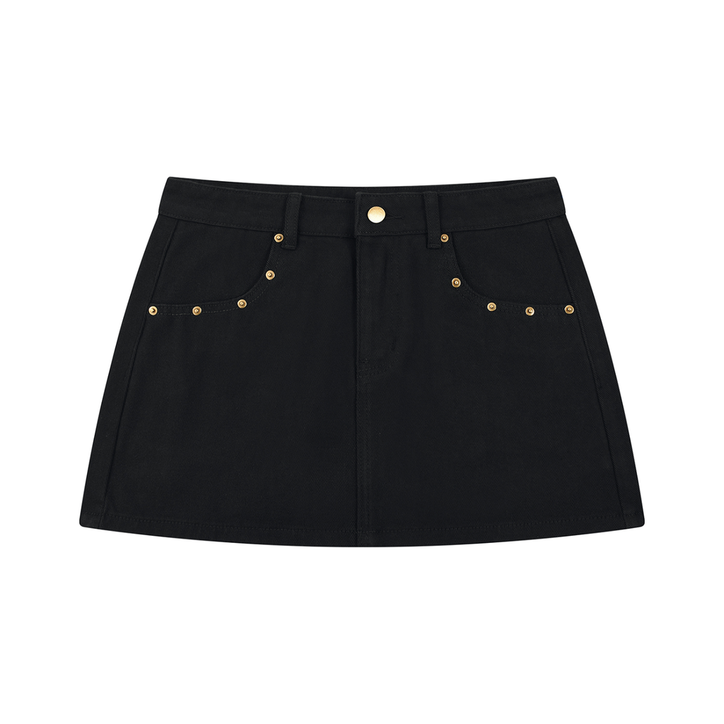 STYLESTREET — Women's Studded Denim Mini Skirt