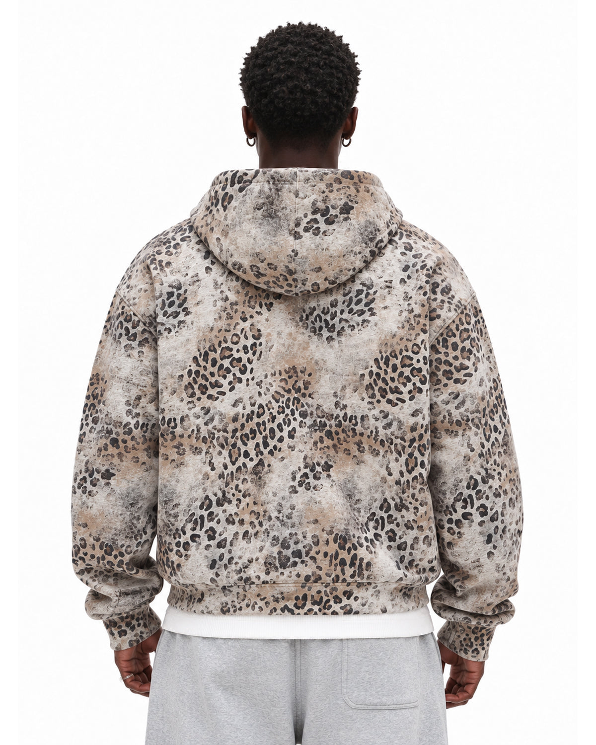 STYLESTREET — Vintage Wash Leopard Zip Hoodie