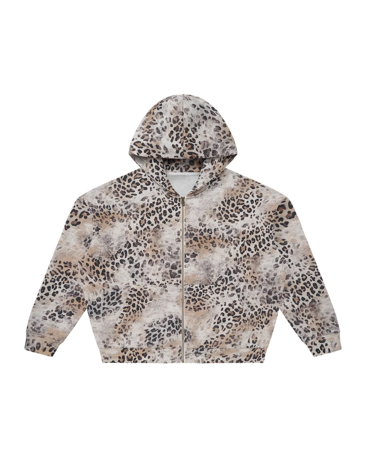 STYLESTREET — Vintage Wash Leopard Zip Hoodie