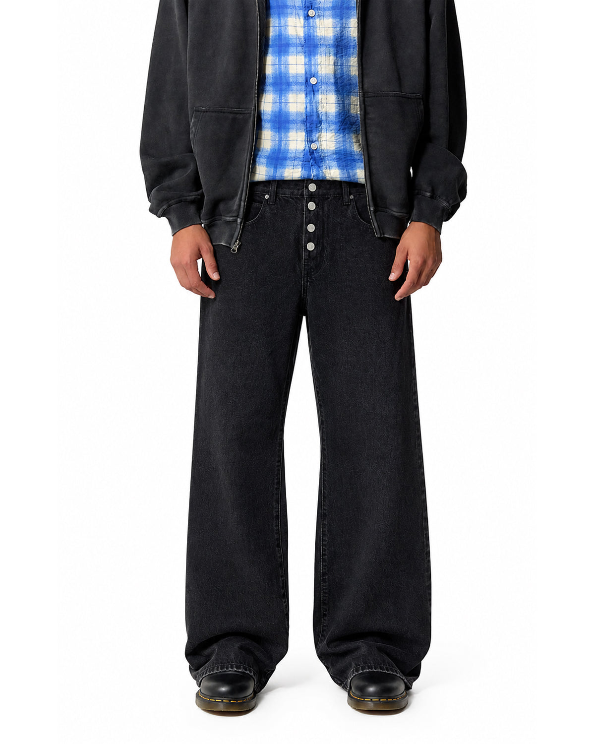 STYLESTREET — Black Vintage Wide-Leg Jeans
