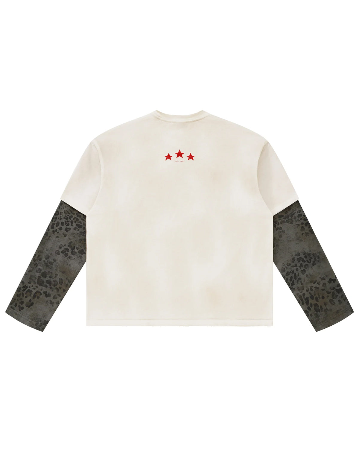 STYLESTREET Leopard-Panel Layered Long-Sleeve T-Shirt