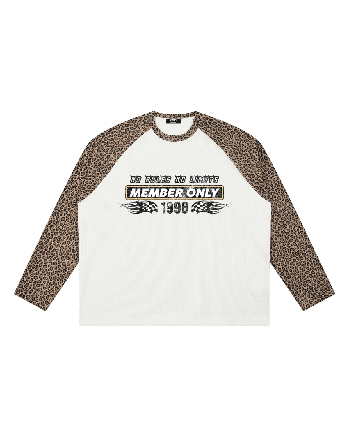 STYLESTREET Leopard-Panel Raglan T-Shirt