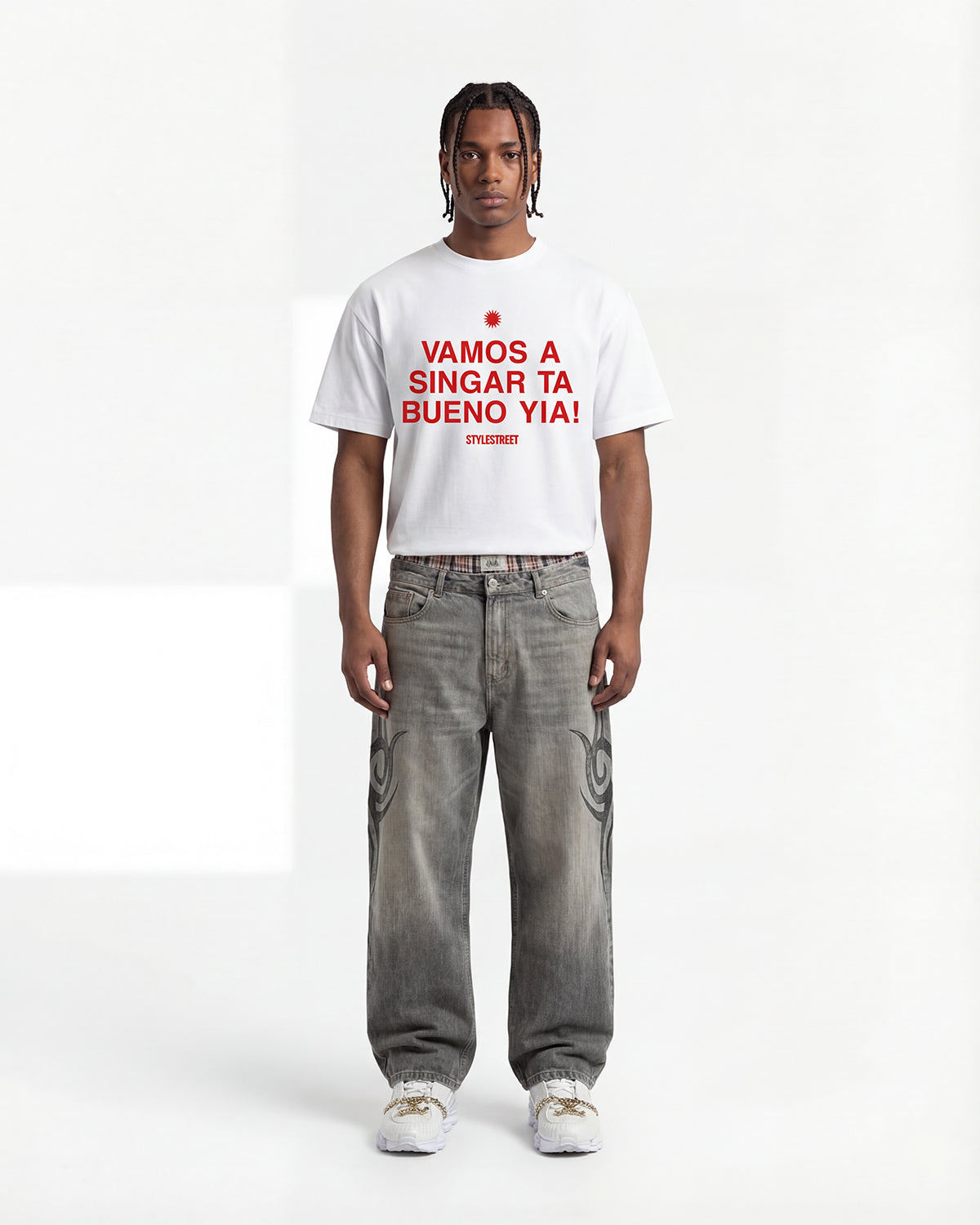 VAMOS A SINGAR - T SHIRT WHITE BOXY FIT