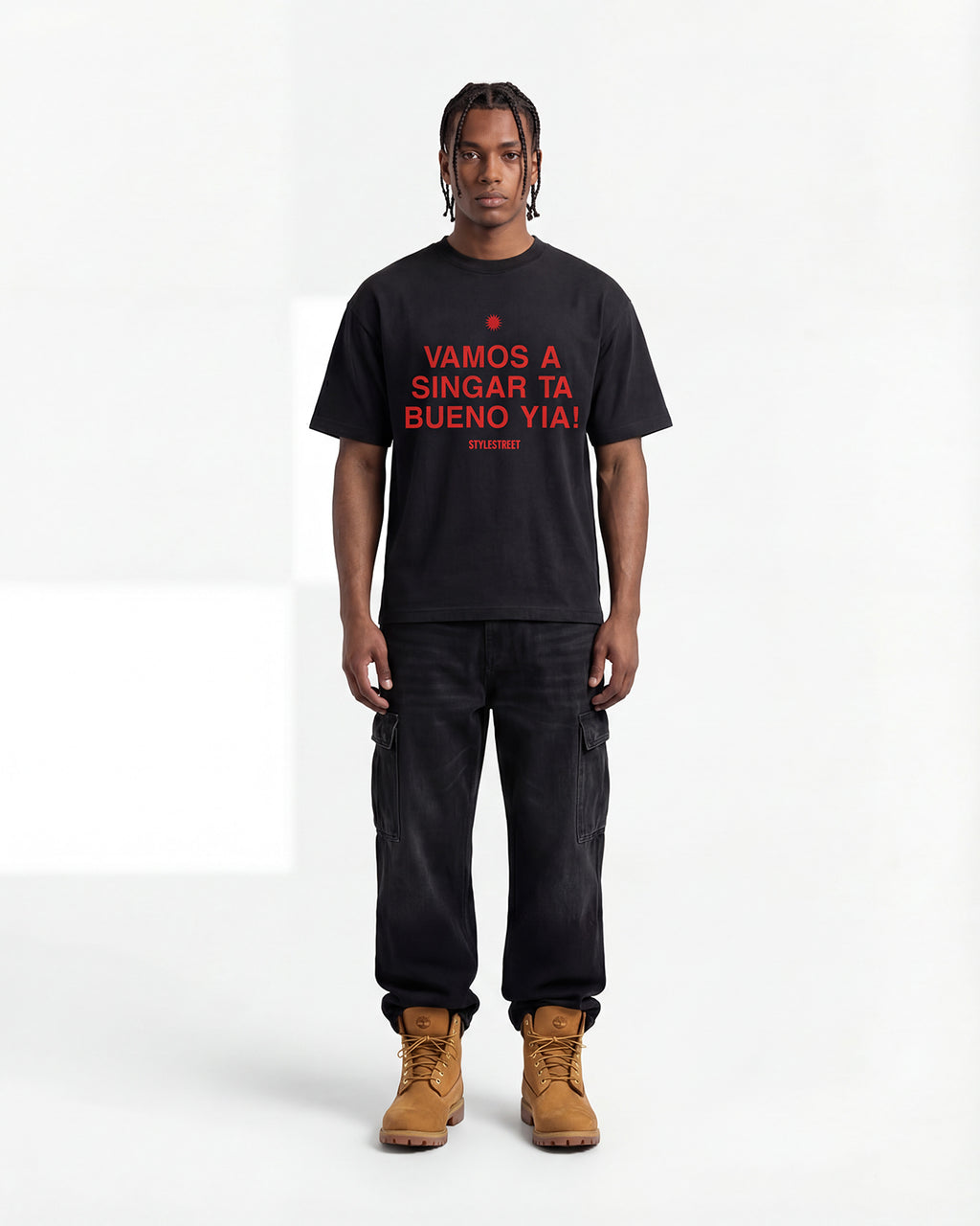 VAMOS A SINGAR - T SHIRT BLACK BOXY FIT
