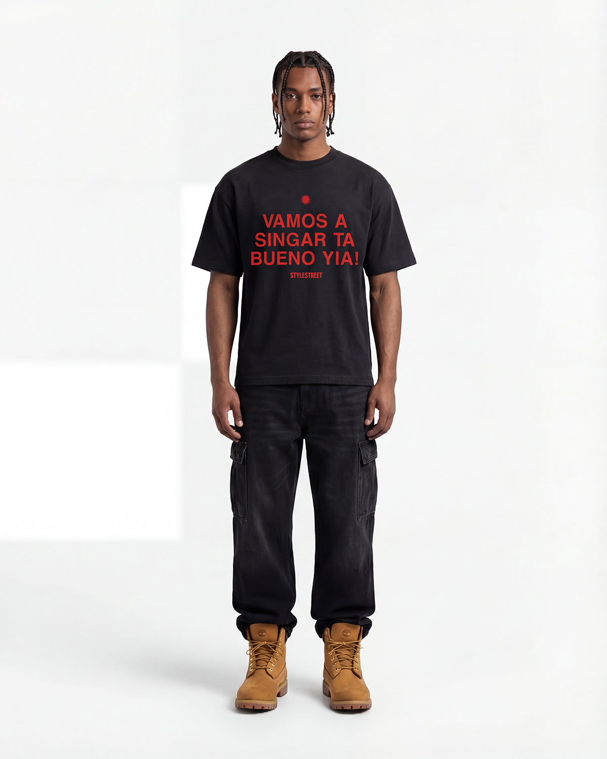 VAMOS A SINGAR - T SHIRT BLACK BOXY FIT