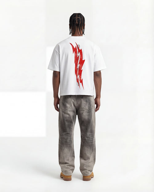 Racing Logo — White Boxy T-Shirt