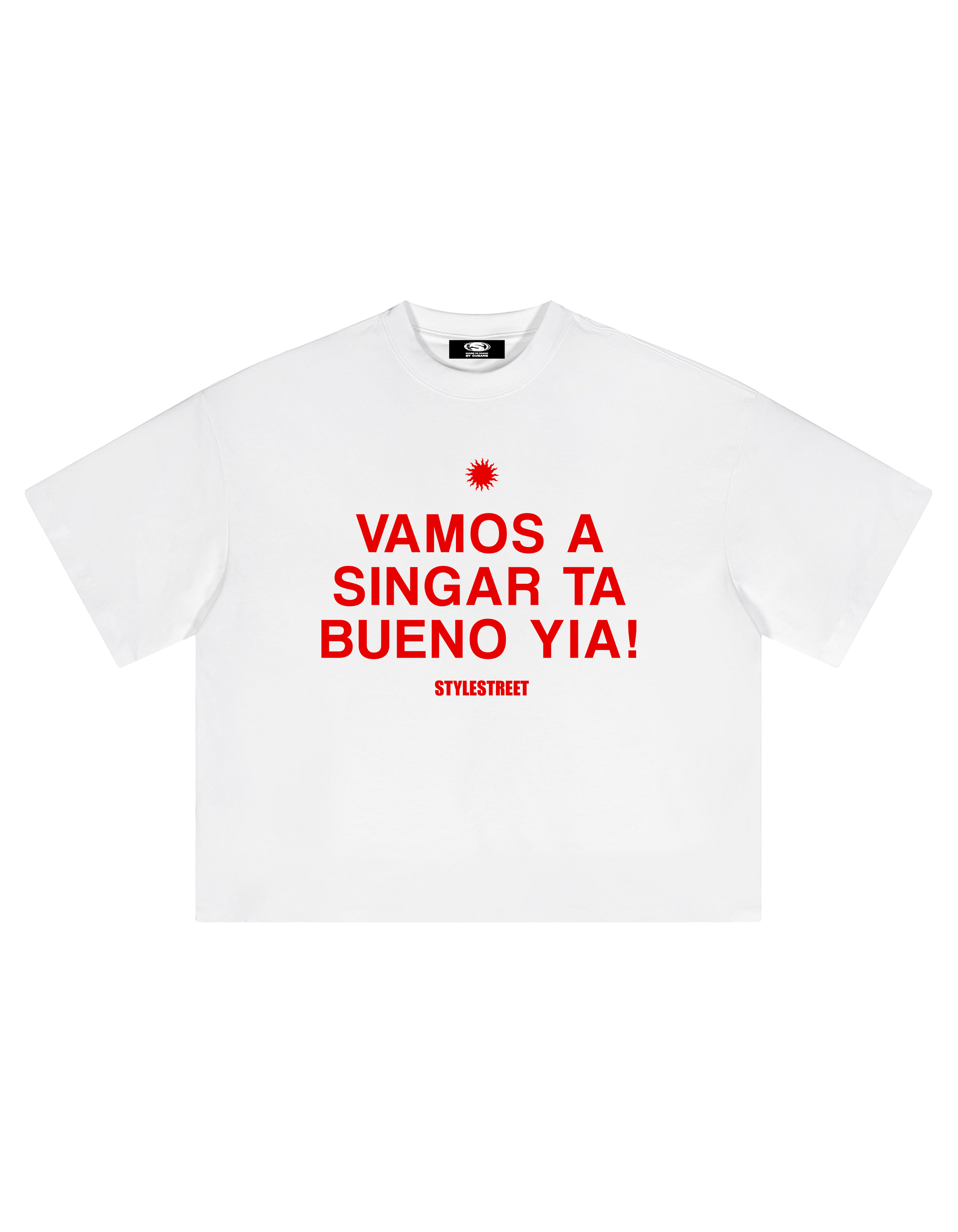 VAMOS A SINGAR - T SHIRT WHITE BOXY FIT