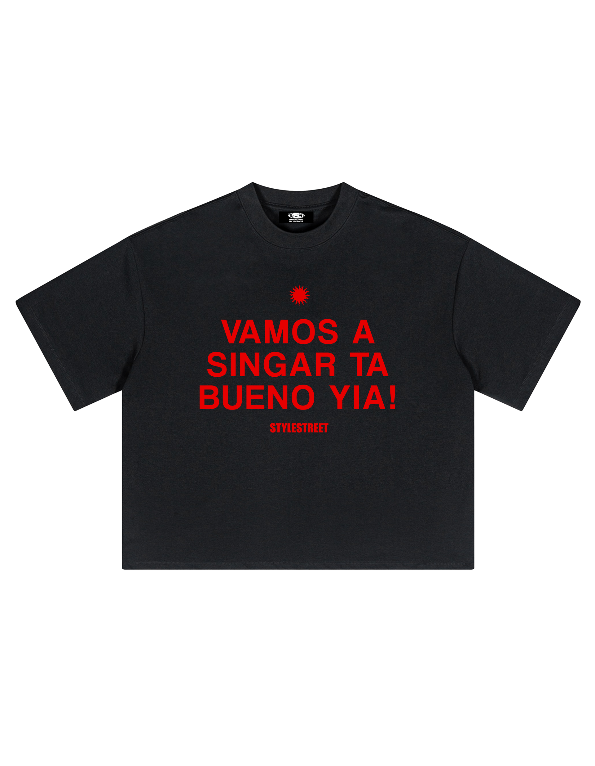 VAMOS A SINGAR - T SHIRT BLACK BOXY FIT