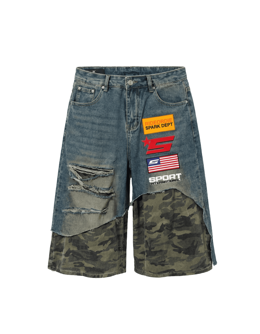 Camouflage Denim Shorts — Drop 05
