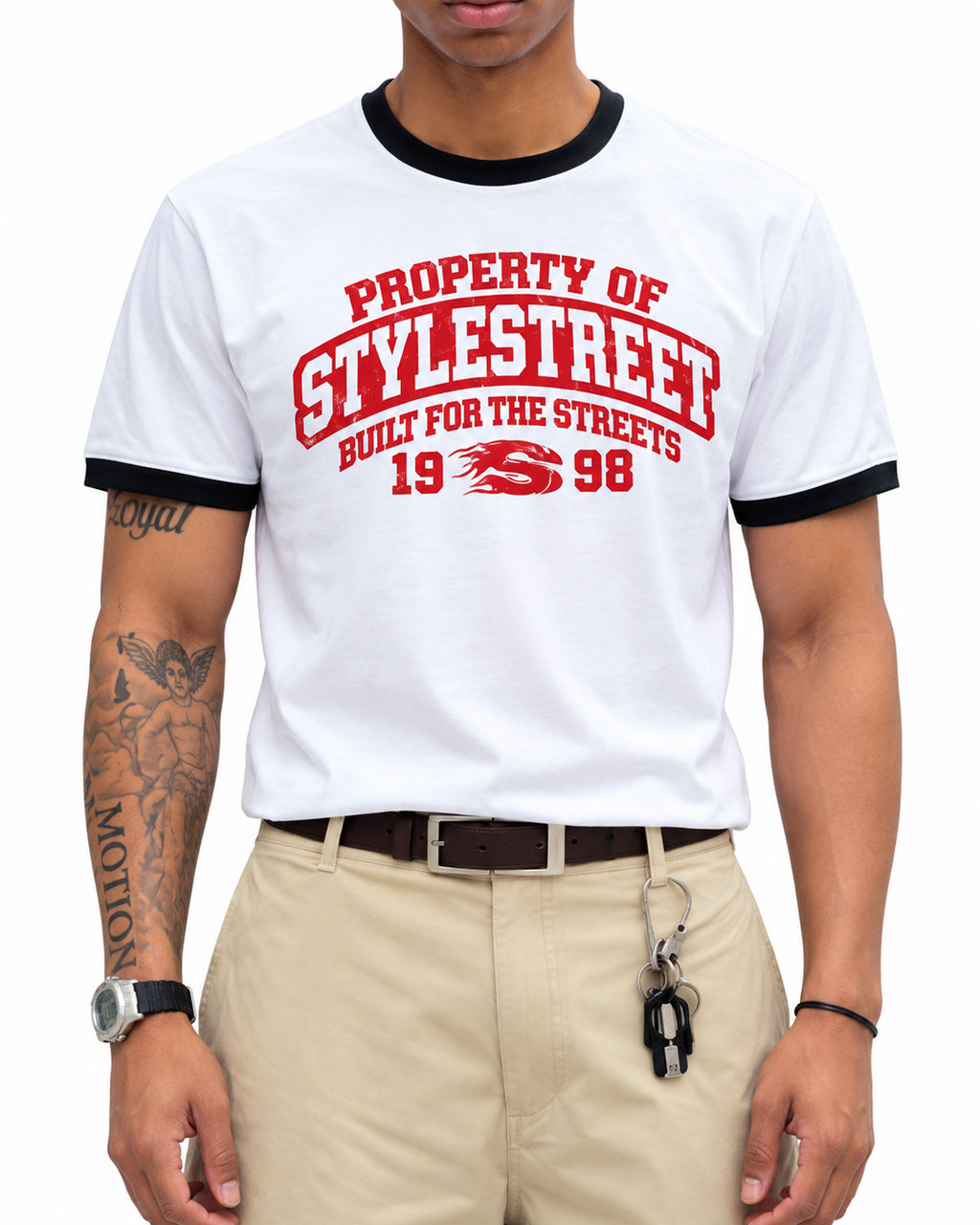 STYLESTREET — Classic Ribbed Ringer T-Shirt