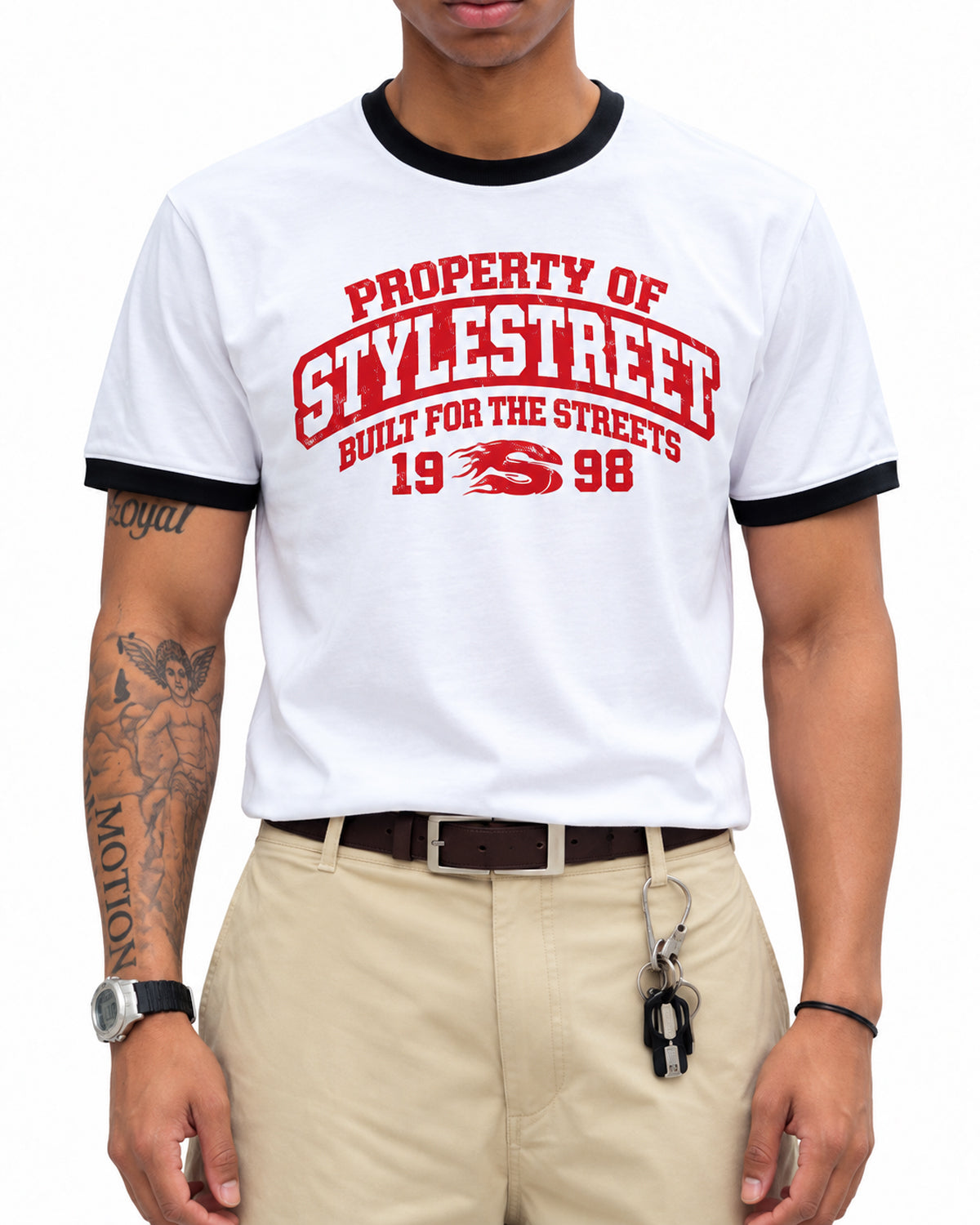 STYLESTREET — Classic Ribbed Ringer T-Shirt
